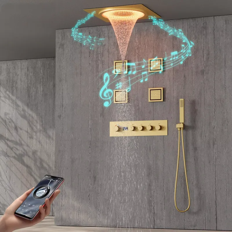 Spa & Wellness Hotel Diament Ustroń Zdjęcia - ชุดฝักบัว LED อัจฉริยะ พร้อมระบบเสียงเพลงในห้องน้ำ ฝักบัวแบบฝังผนัง สีดำด้าน